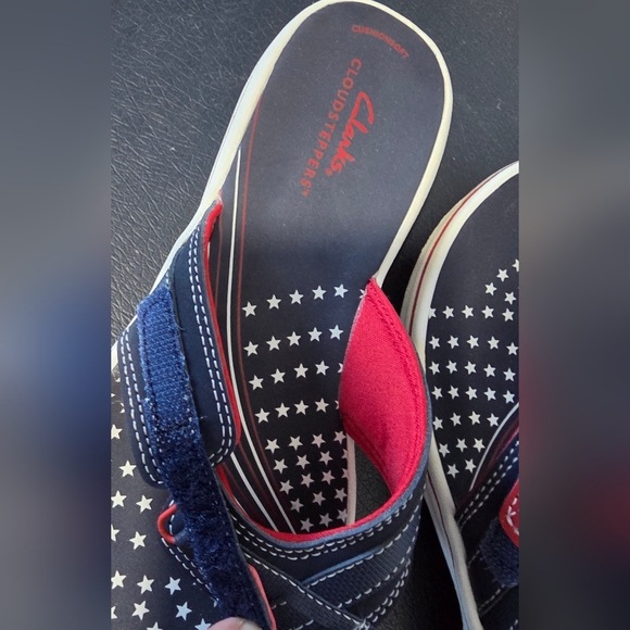 Clarks Cloudsteppers Womens Breeze Sea Flip Flops, Navy/Red, Size 8 - Picture 12 of 13